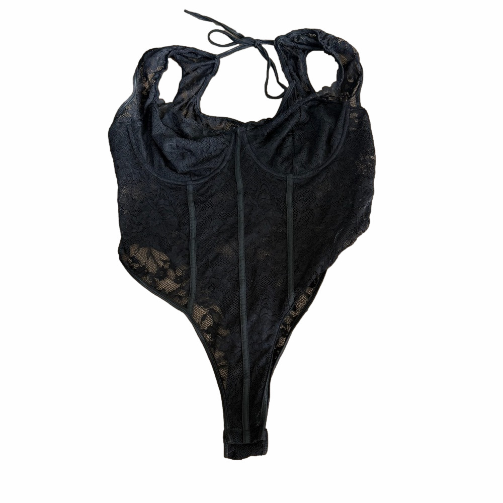 SHEIN Curve Women’s Black Lace Bodysuit